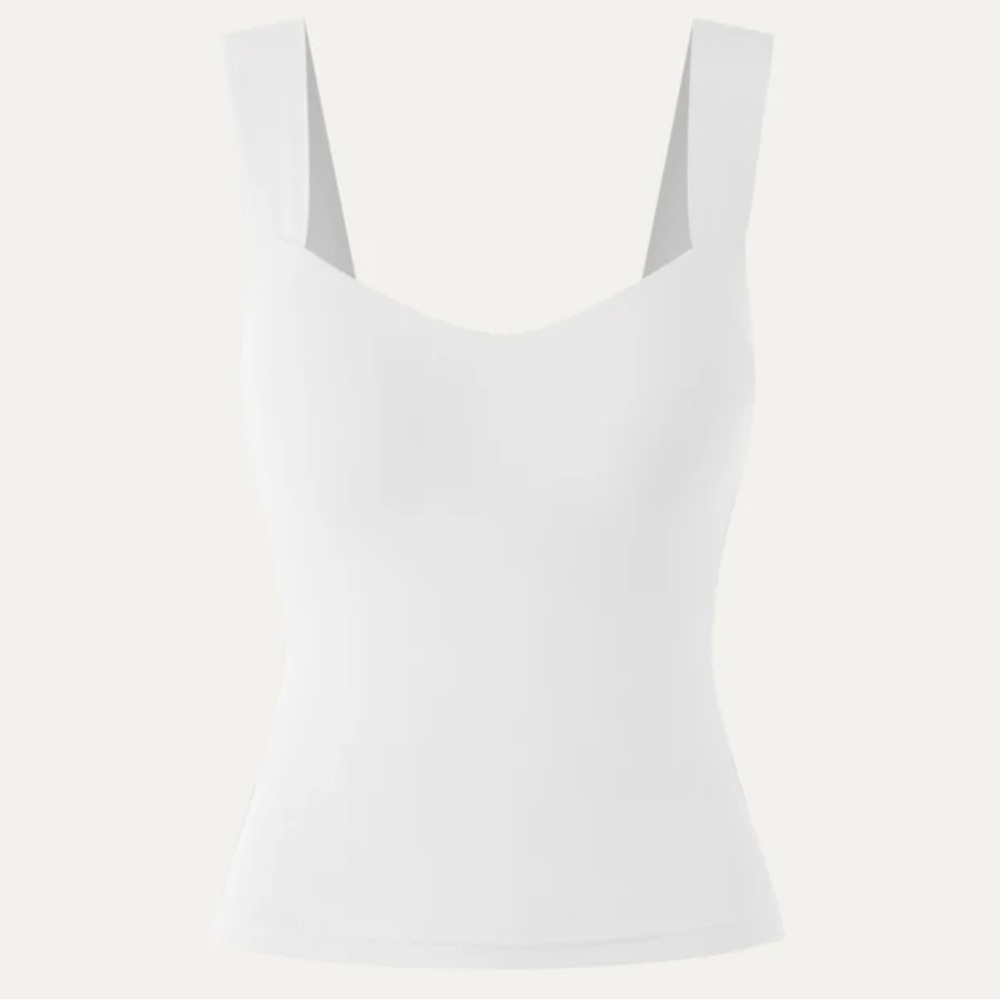 Wide strap brami tank top in White
